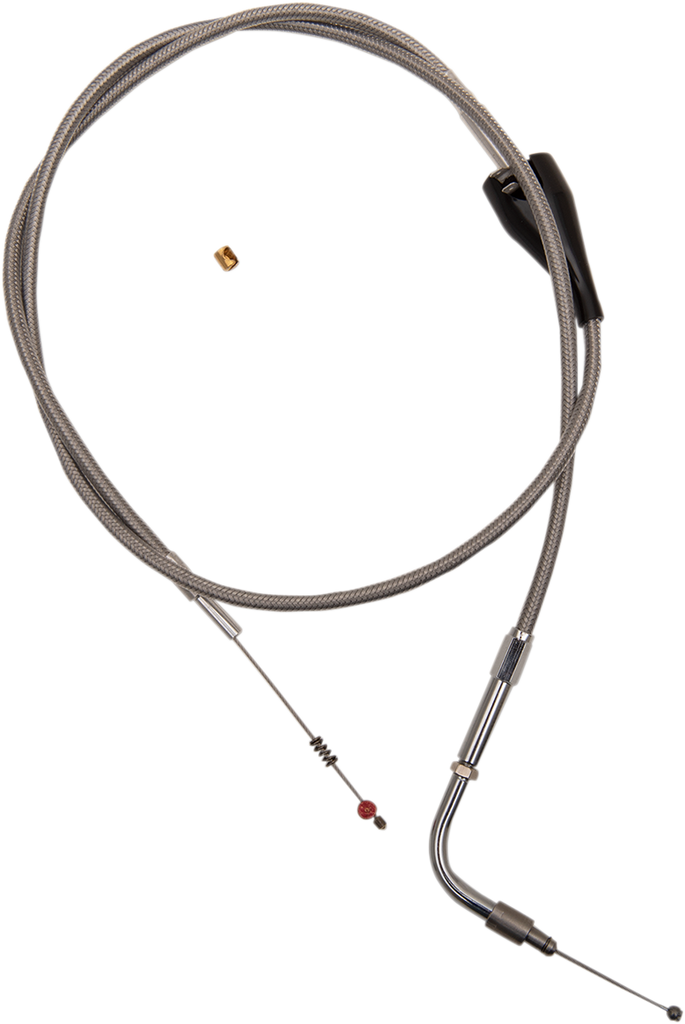 BARNETT Extended 3" Stainless Steel Idle Cable w/ Cruise for '02 - '07 FLHR Stainless Steel Throttle/Idle Cable - Team Dream Rides