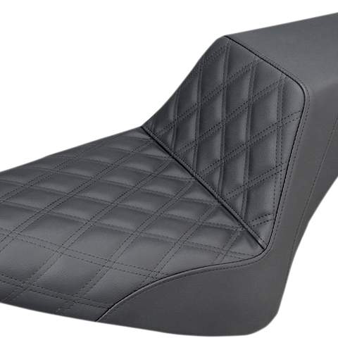 SADDLEMEN Step Up Seat - Lattice Stitched - Black - FLS Step Up Seat — Diamond - Team Dream Rides