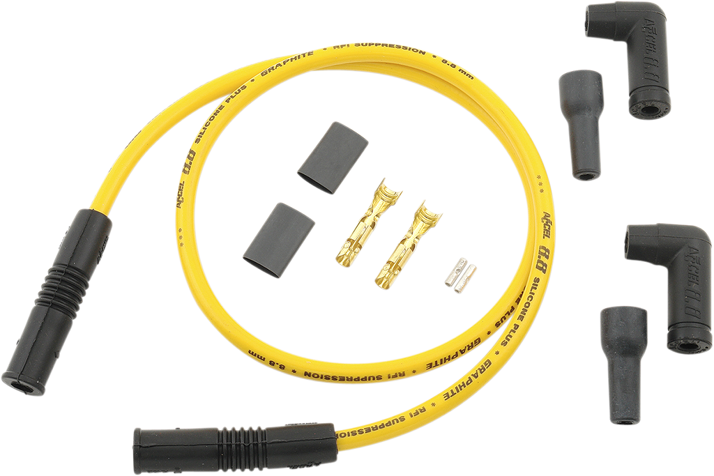 ACCEL 8.8 mm Universal Spark Plug Wires (2) - Variangle - Yellow Universal 8.8 mm Plug Wire Kit - Team Dream Rides