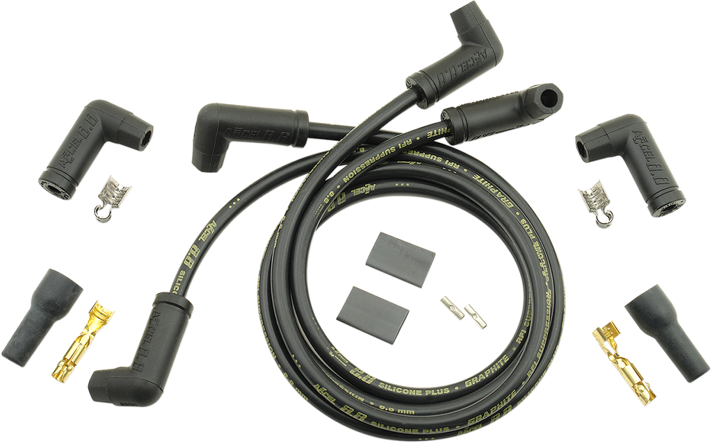 ACCEL 8.8 mm Universal Spark Plug Wires (4) - Black Universal 8.8 mm Plug Wire Kit - Team Dream Rides