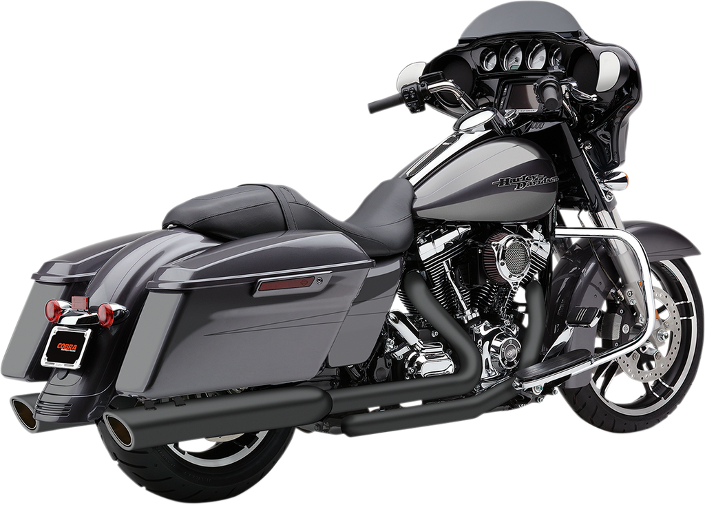 COBRA 909 4" Mufflers - Black - '95-'16 Bagger 909 Twins Slip-On Mufflers - Team Dream Rides