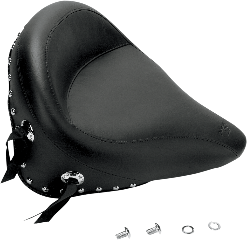 MUSTANG Wide Studded Solo Seat - FXST '00-'05 Wide Vintage Solo Seat - Team Dream Rides