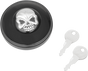 DRAG SPECIALTIES Skull Locking Gas Cap - Black - Vented Screw-In Locking Skull Gas Cap - Team Dream Rides