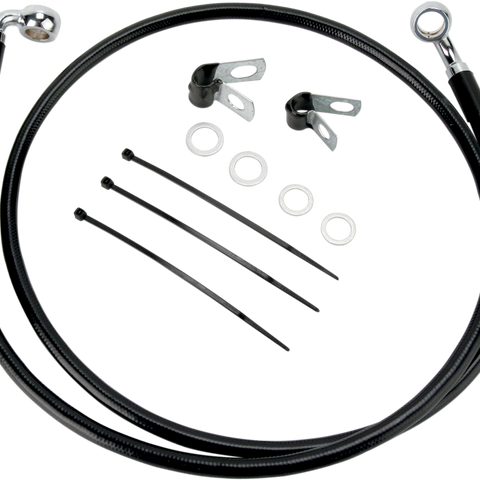 DRAG SPECIALTIES Brake Line - Front - Black - +10