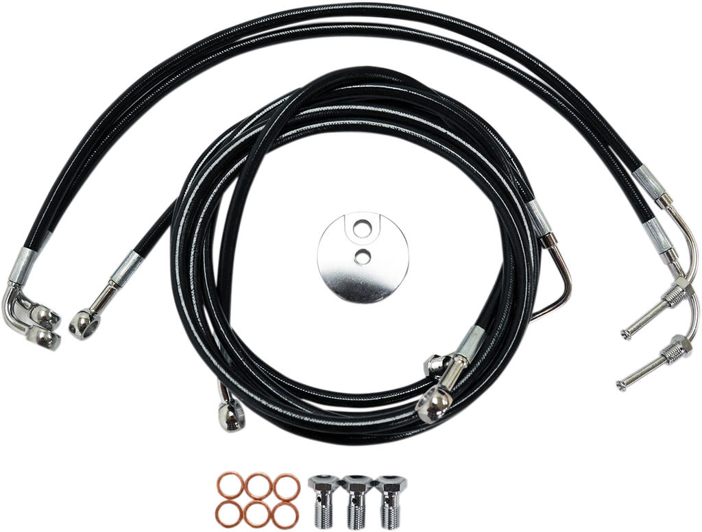 LA CHOPPERS Brake Line - Mini - Black -  ABS Black Braided Brake Line Kit - Team Dream Rides