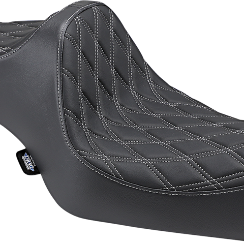 DRAG SPECIALTIES SEATS Predator III Seat - Double Diamond - Silver Thread - XL Predator III Seat - Team Dream Rides