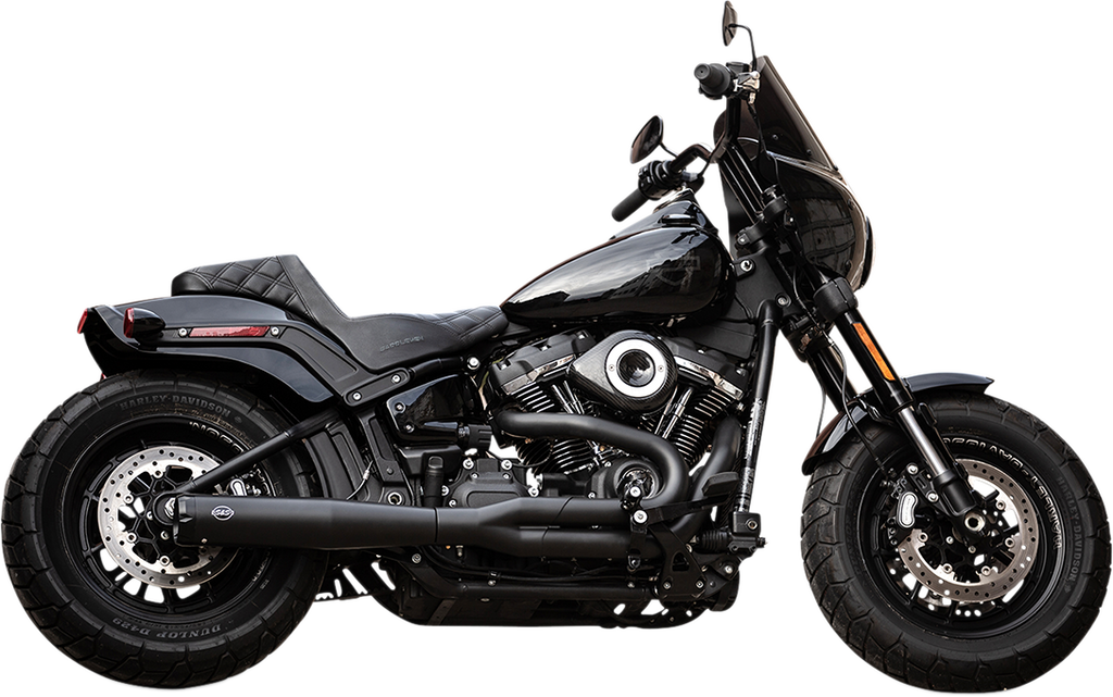 S&S CYCLE 2:1 Exhaust for Softail - Black SuperStreet 2:1 Exhaust System - Team Dream Rides