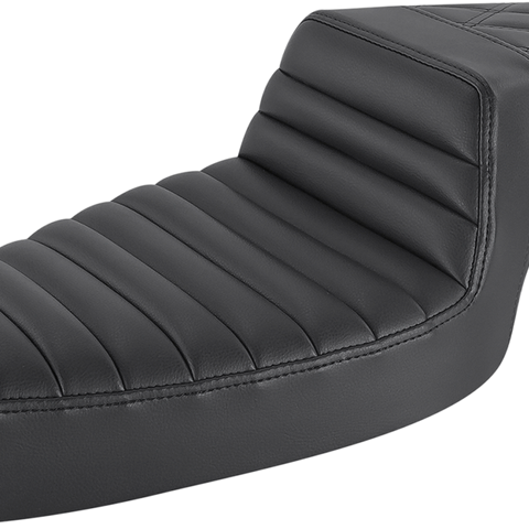 SADDLEMEN Step-Up Seat - Front Tuck-n-Roll/Rear Lattice Stitch - Black 879-03-176 - Team Dream Rides