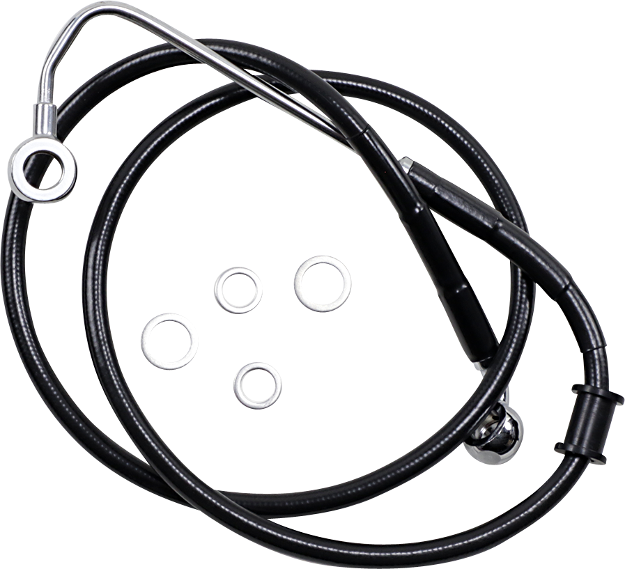 DRAG SPECIALTIES Brake Line - +10" - Black - '15-'17 Softail Extended Length Stainless Steel Brake Line - Team Dream Rides