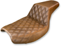 SADDLEMEN Step-Up Seat - Front Lattice Stitch - Brown - FXR 882-09-172BR - Team Dream Rides
