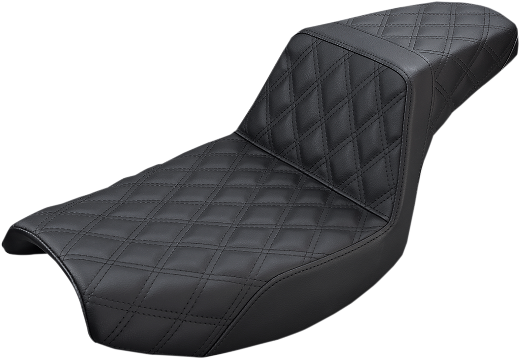 SADDLEMEN Step-Up Seat - Full Lattice Stitch - Black - FXR 882-09-175 - Team Dream Rides