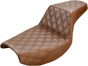 SADDLEMEN Step-Up Seat - Full Lattice Stitch - Brown - FXR 882-09-175BR - Team Dream Rides