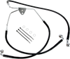 DRAG SPECIALTIES Brake Line - Front - Black Stainless Steel Brake Line Kit - Team Dream Rides