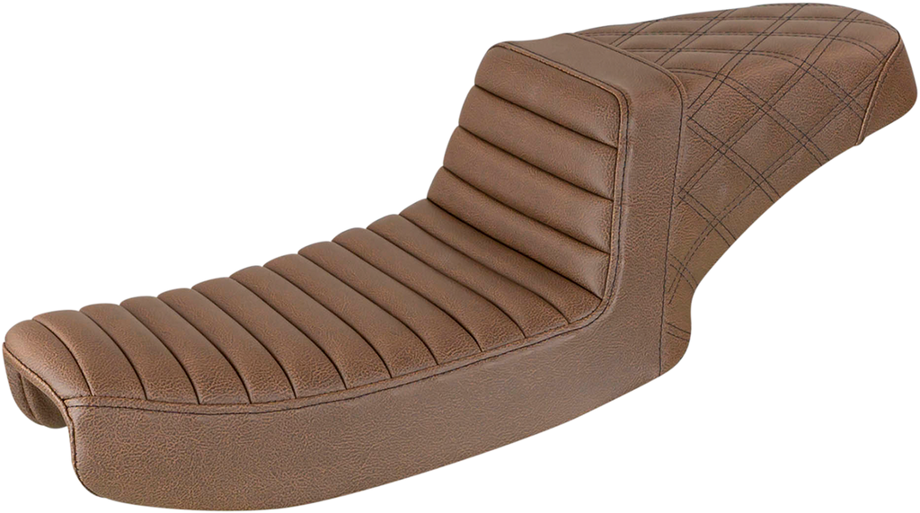 SADDLEMEN Step-Up Seat - Rear Lattice Stitch - Brown 891-04-173BR - Team Dream Rides