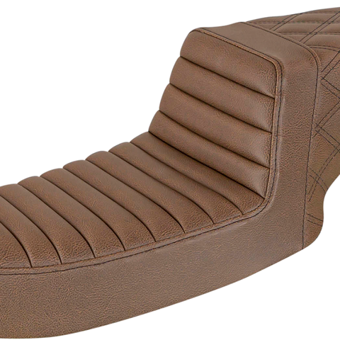 SADDLEMEN Step-Up Seat - Rear Lattice Stitch - Brown 891-04-173BR - Team Dream Rides
