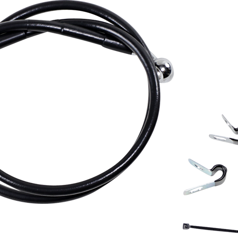 DRAG SPECIALTIES Brake Line - Front - Black Stainless Steel Brake Line Kit - Team Dream Rides