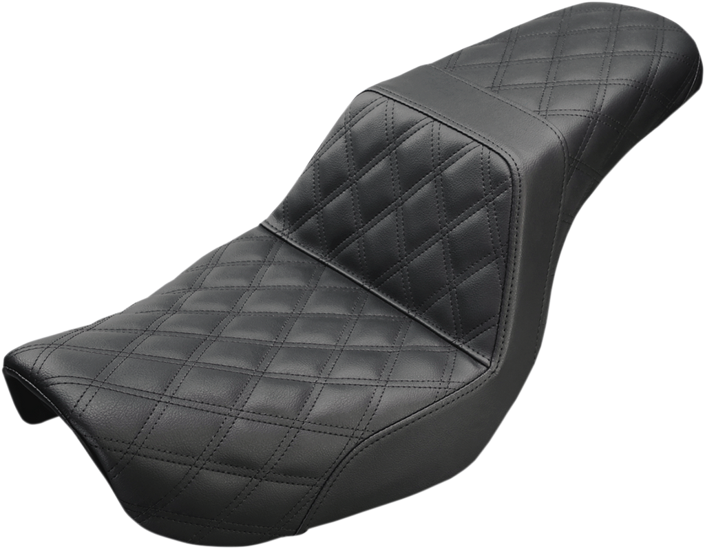 SADDLEMEN Step Up Seat - Lattice Stitched - Black - Dyna Step Up Seat — Lattice Stitched - Team Dream Rides