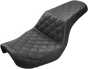 SADDLEMEN Step Up Seat - Lattice Stitched - Black - Dyna Step Up Seat — Lattice Stitched - Team Dream Rides