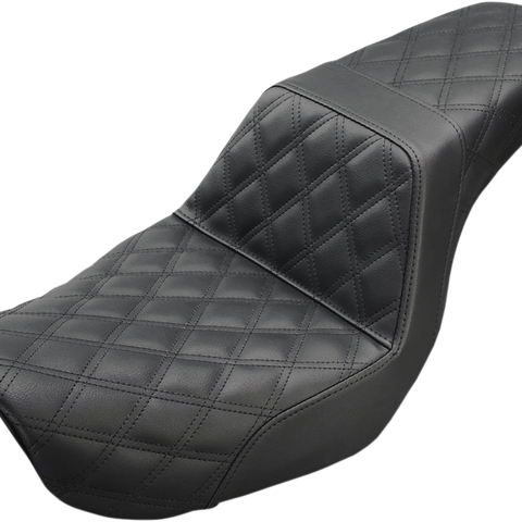 SADDLEMEN Step Up Seat - Lattice Stitched - Black - Dyna Step Up Seat — Lattice Stitched - Team Dream Rides