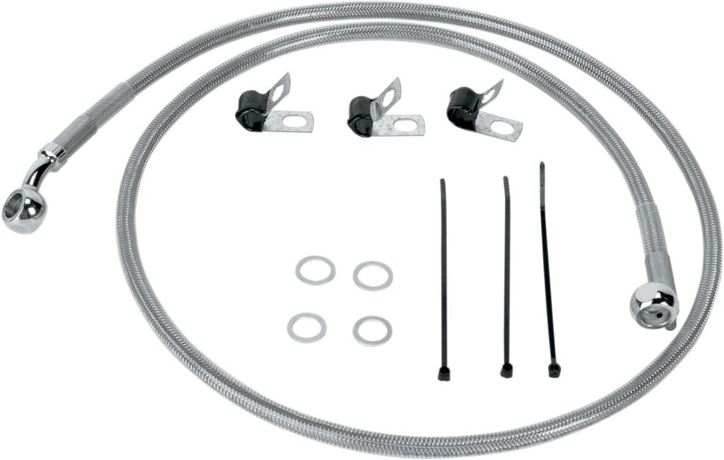 DRAG SPECIALTIES Brake Line - Front - FLST '00-'07 Stainless Steel Brake Line Kit - Team Dream Rides