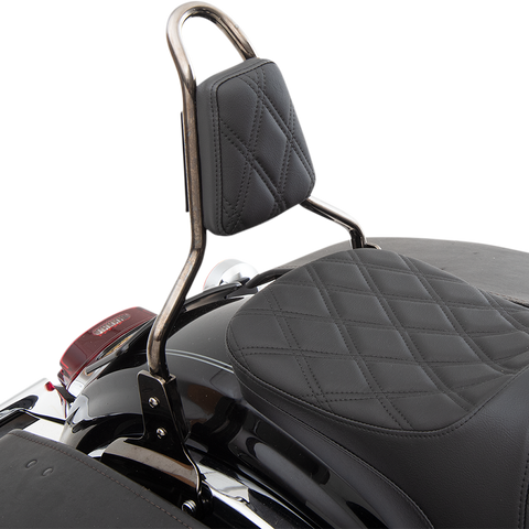 DRAG SPECIALTIES Sissy Bar Pad - Double Diamond - Black - Tapered 0822-0449 - Team Dream Rides