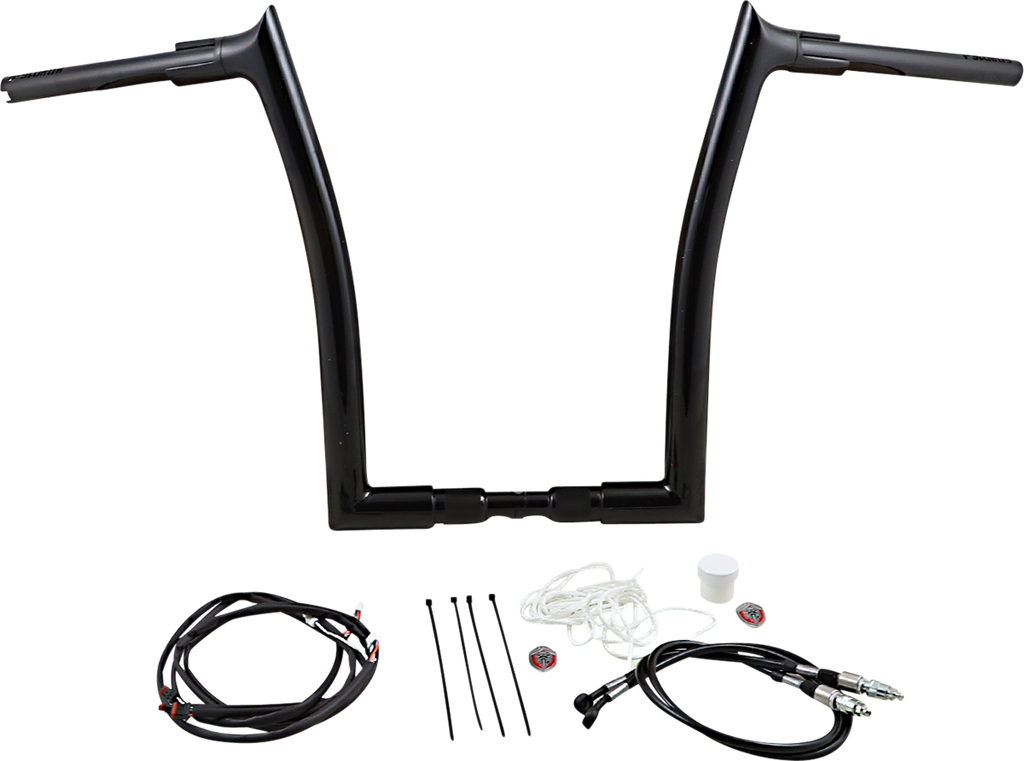 FAT BAGGERS INC. 16" Black 1-1/2" Pointed Top Handlebar Kit 1-1/2" EZ Install Pointed Top Handlebar Kit - Team Dream Rides