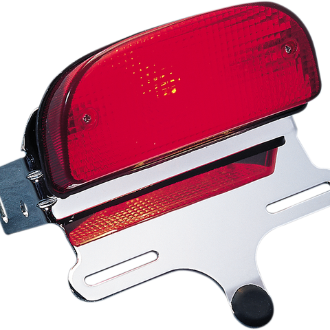 DRAG SPECIALTIES Taillight/Bracket Mount - Harley Davidson Custom Fat Bob-Style Taillight and Chrome Bracket Assembly - Team Dream Rides