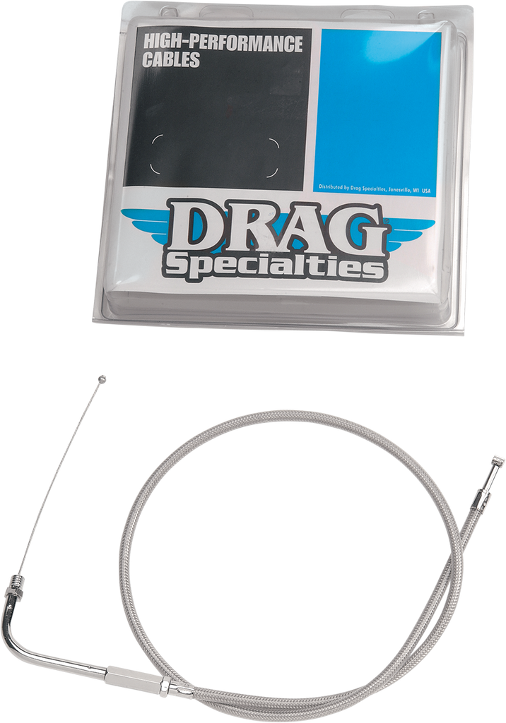 DRAG SPECIALTIES 31-3/4" Braided Throttle Cable Stainless Braided Throttle/Idle Cable - Team Dream Rides