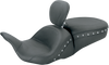 MUSTANG Lowdown Seat with Driver Backrest - Chrome Studded Lowdown™ 2-Up Seat - Team Dream Rides