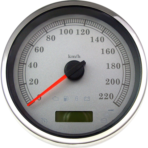 DRAG SPECIALTIES Electronic Speedometer - Silver - 220 KPH 5