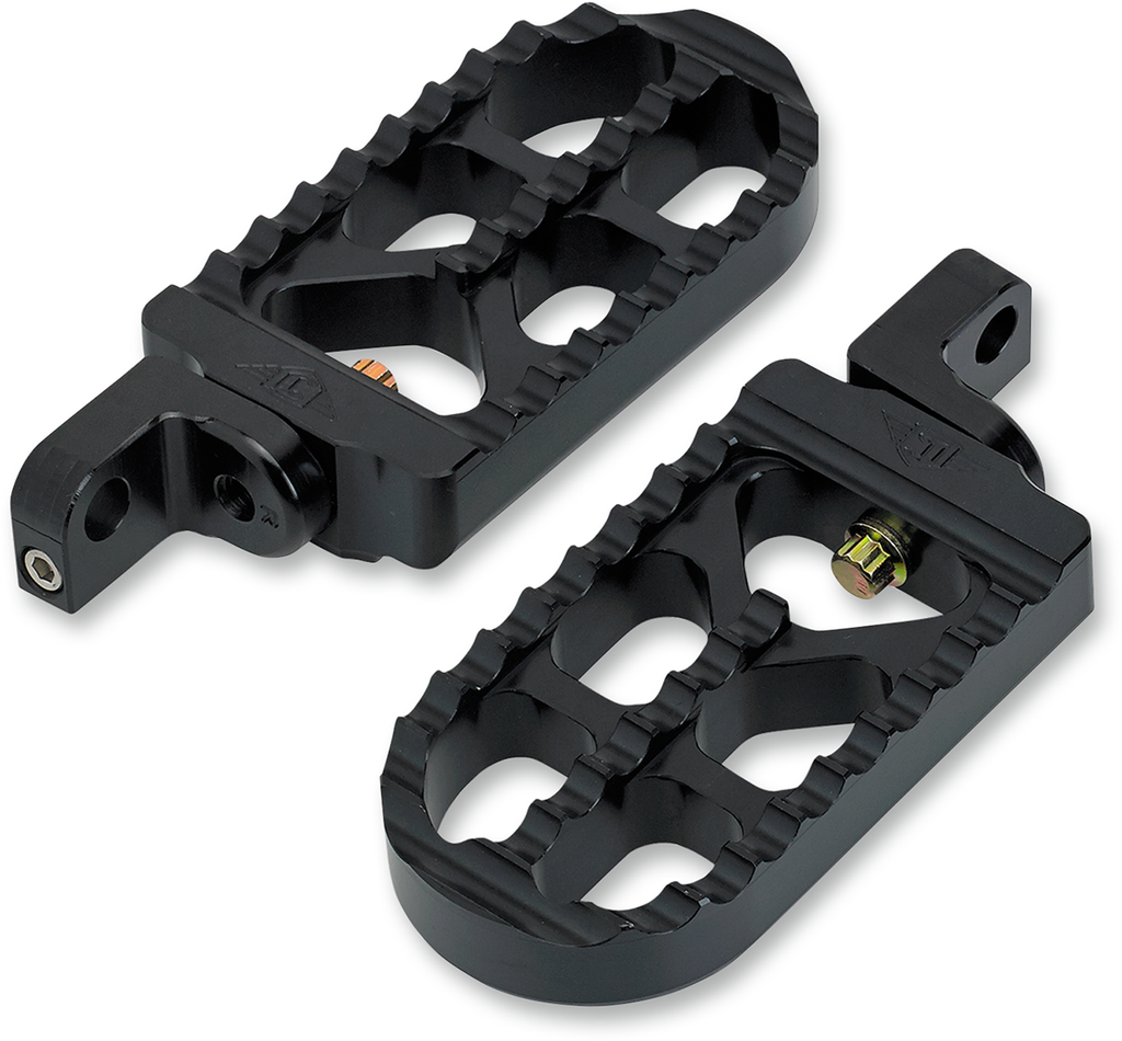 JOKER MACHINE Serrated Long Peg - Black - XL Adjustable Serrated Billet Footpegs - Team Dream Rides