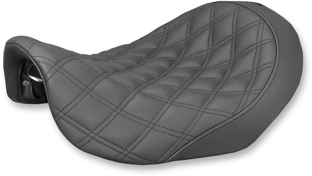 SADDLEMEN Renegade Seat - Lattice Stitched - Black - Dyna Renegade LS Solo Seat - Team Dream Rides