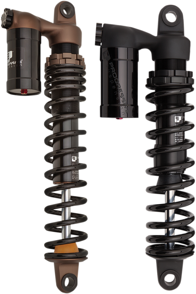 PROGRESSIVE SUSPENSION 970 Series Piggyback Shocks - Gloss Black/Matte Black - 12.00" 970 Series Piggyback Shocks - Team Dream Rides