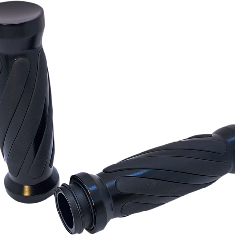 PRO-ONE PERF.MFG. Black Twisted Rubber Grips for TBW Custom Twisted Rubber Grips - Team Dream Rides