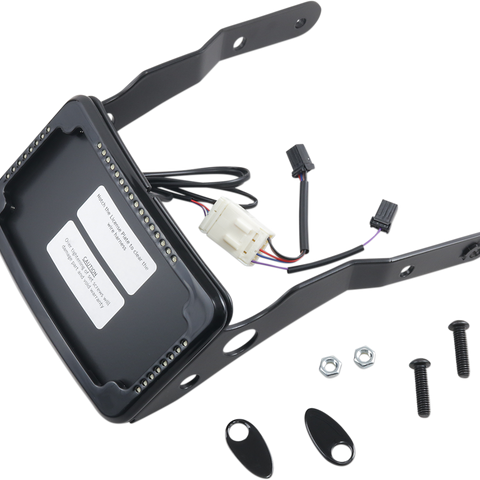 CYCLE VISIONS LP Plate Frame & Mount with Signals - XL - Black Curved License Plate Frame and Mount with License Plate Light - Team Dream Rides