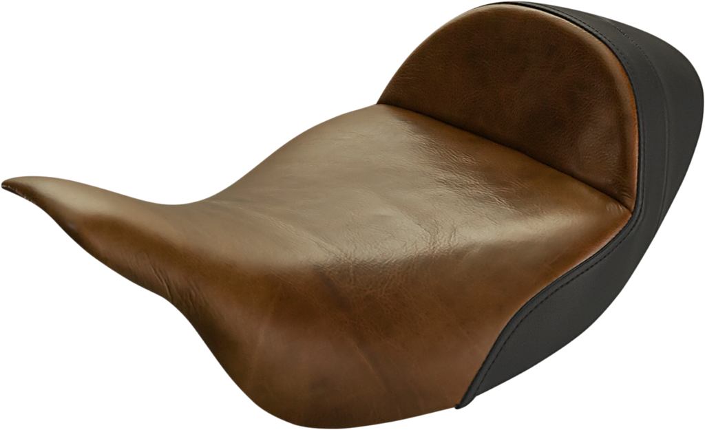 SADDLEMEN Lariat Solo Seat - Extended Reach - Distressed Brown - FL '08-'23 808-07B-0041EXT - Team Dream Rides