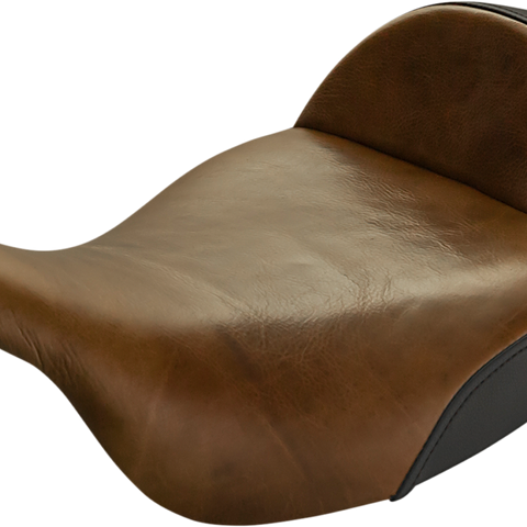 SADDLEMEN Lariat Solo Seat - Extended Reach - Distressed Brown - FL '08-'23 808-07B-0041EXT - Team Dream Rides