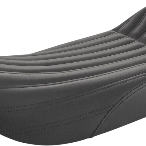 SADDLEMEN Knuckle Solo Seat - Ribbed - Black 897-06-0023 - Team Dream Rides