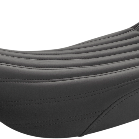 SADDLEMEN Knuckle Solo Seat - Ribbed - Black 897-07-0023 - Team Dream Rides
