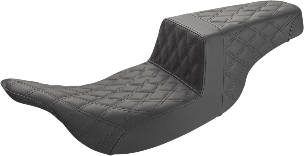 SADDLEMEN Step-Up Seat - Full Lattice Stitch - Black 897-07-175 - Team Dream Rides