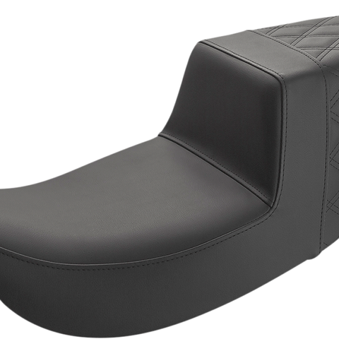 SADDLEMEN Step-Up Seat - Rear Lattice Stitch - Black 897-07-173 - Team Dream Rides