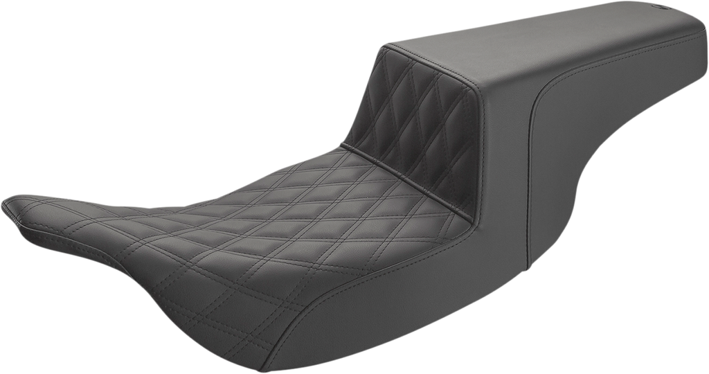 SADDLEMEN Step-Up Seat - Front Lattice Stitch - Black 897-07-172 - Team Dream Rides