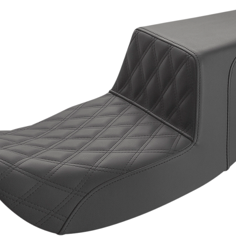 SADDLEMEN Step-Up Seat - Front Lattice Stitch - Black 897-07-172 - Team Dream Rides