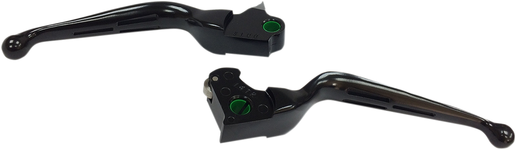 DRAG SPECIALTIES Black Slotted Levers Slotted Wide Blade Lever Set - Team Dream Rides