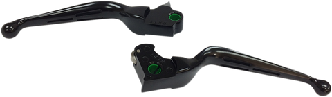 DRAG SPECIALTIES Black Slotted Levers Slotted Wide Blade Lever Set - Team Dream Rides