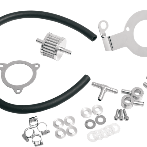 DRAG SPECIALTIES Bracket Air Cleaner with/Breather 08-16FL Crankcase Breather/Support Bracket Kit - Team Dream Rides