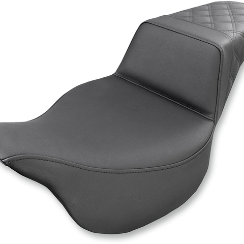 SADDLEMEN Step Up Seat - Rear Lattice Stitched - FLH Step Up Seat — Rear Lattice Stitch - Team Dream Rides