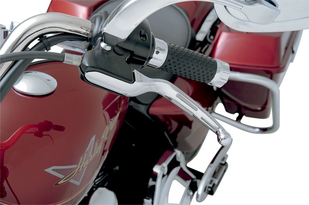 DRAG SPECIALTIES Chrome Slotted Levers Slotted Wide Blade Lever Set - Team Dream Rides