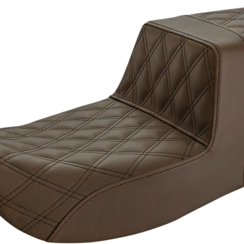 SADDLEMEN Step-Up Seat - Full Lattice Stitch - Brown 897-07-175BR - Team Dream Rides