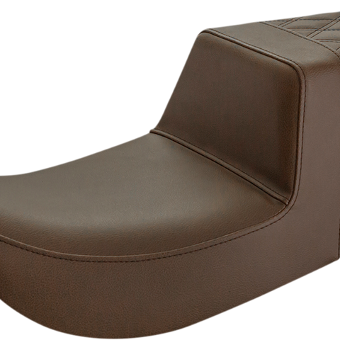 SADDLEMEN Step-Up Seat - Rear Lattice Stitch - Brown 897-07-173BR - Team Dream Rides